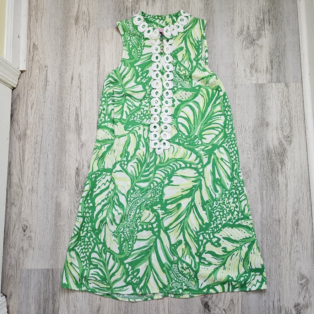 Lilly Pulitzer Green Palm Zip Dress Size 2